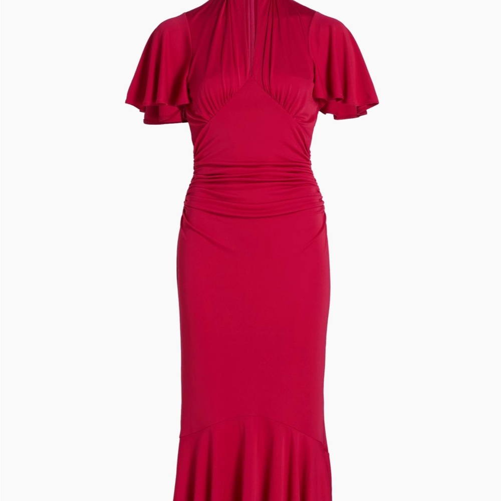 Cinq à Sept Vibrant Red Midi Dress